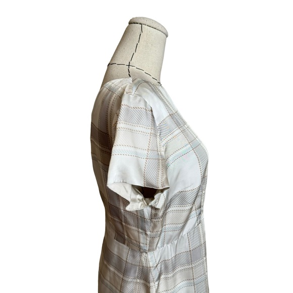 Vintage 90s Dries Van Noten Plaid Rayon Mini Shift Dress size 40 US 4 - Picture 4 of 10